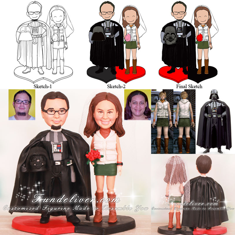 Silent Hill and Star Wars Wedding Cake Toppers